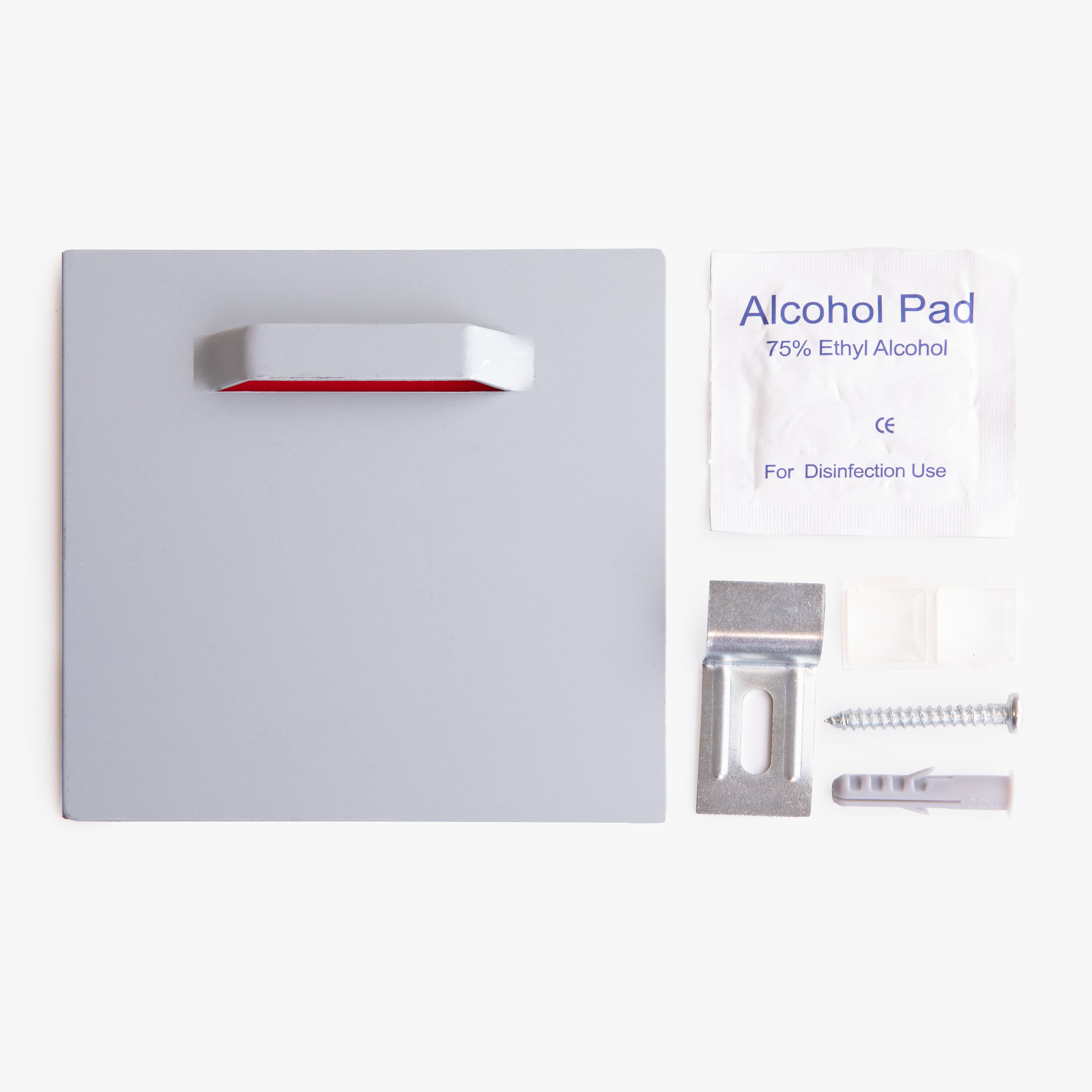 Montageset für Aufhängeplatten mit Schrauben und Wandhaken