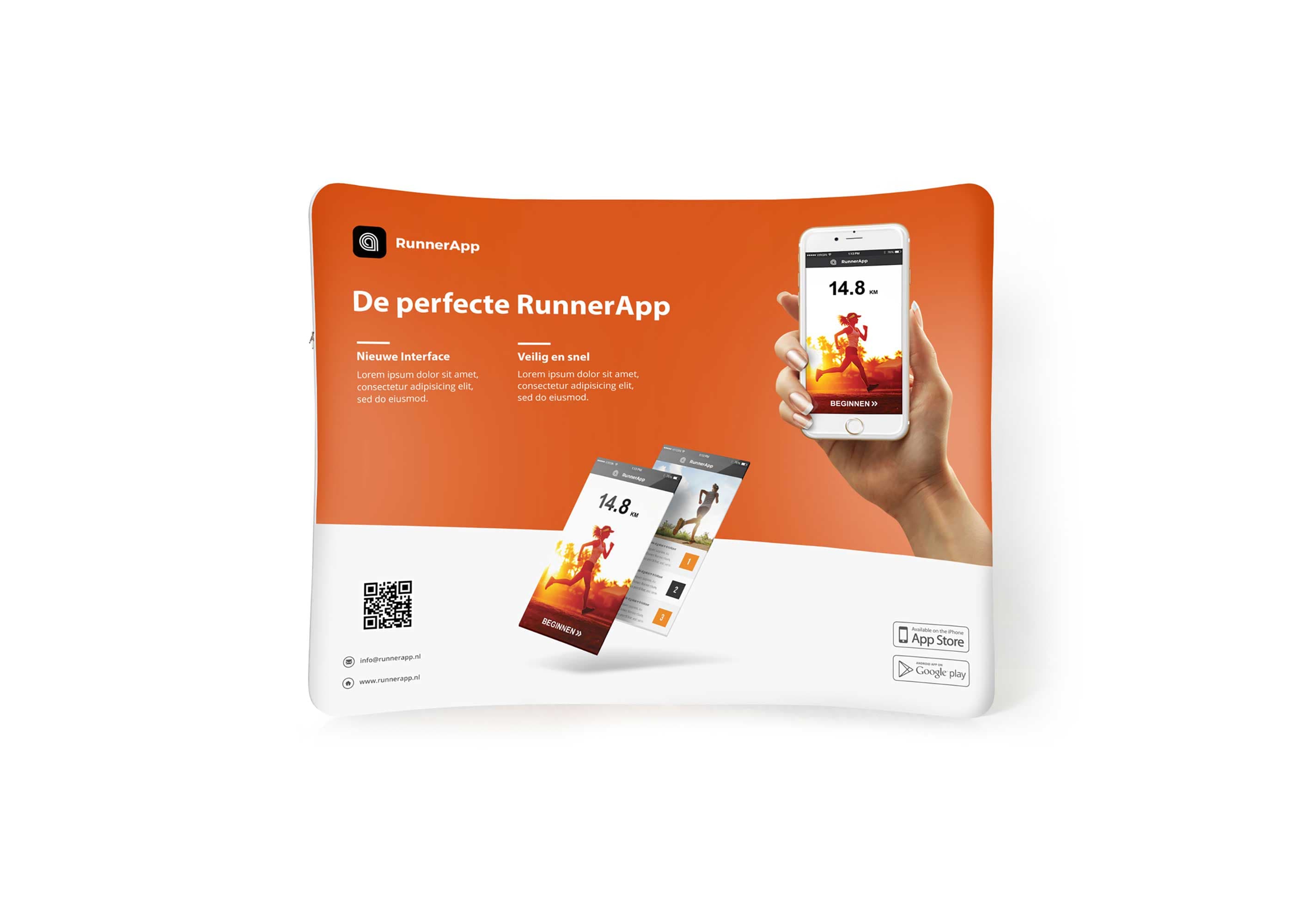 Messewand in rechteckigem Format mit individuellem Druck
