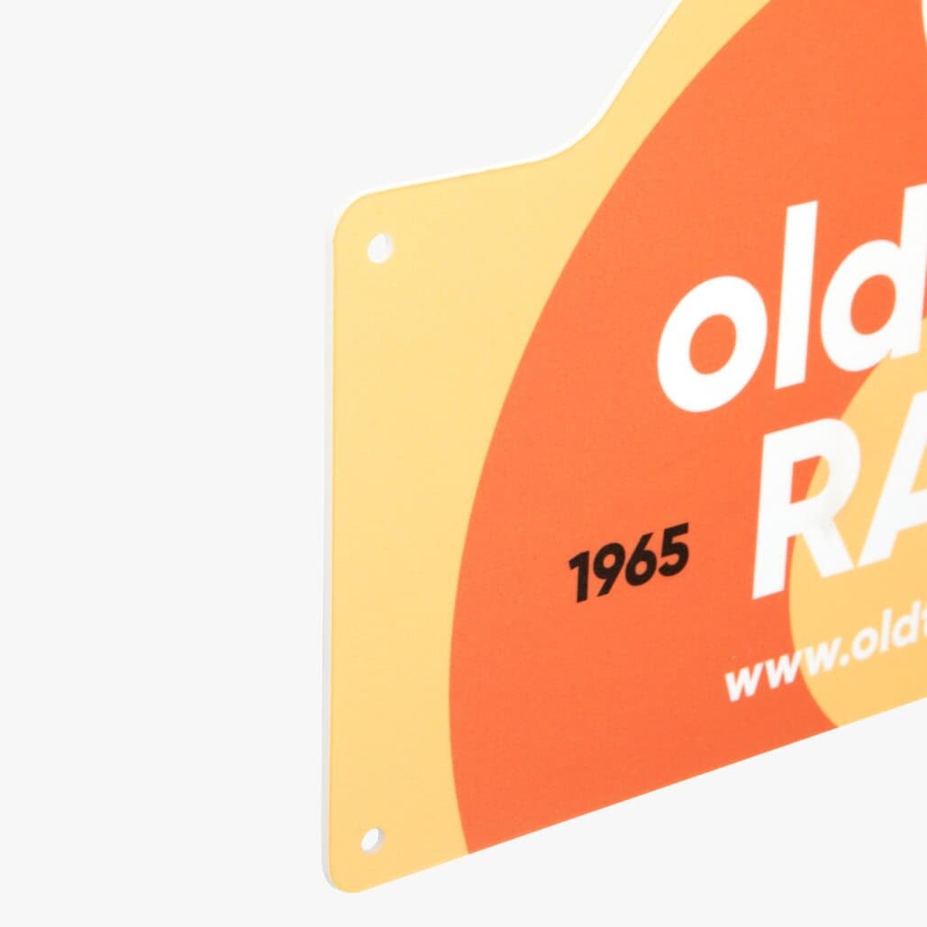 Rallyeschild mit UV-Druck auf Polystyrol