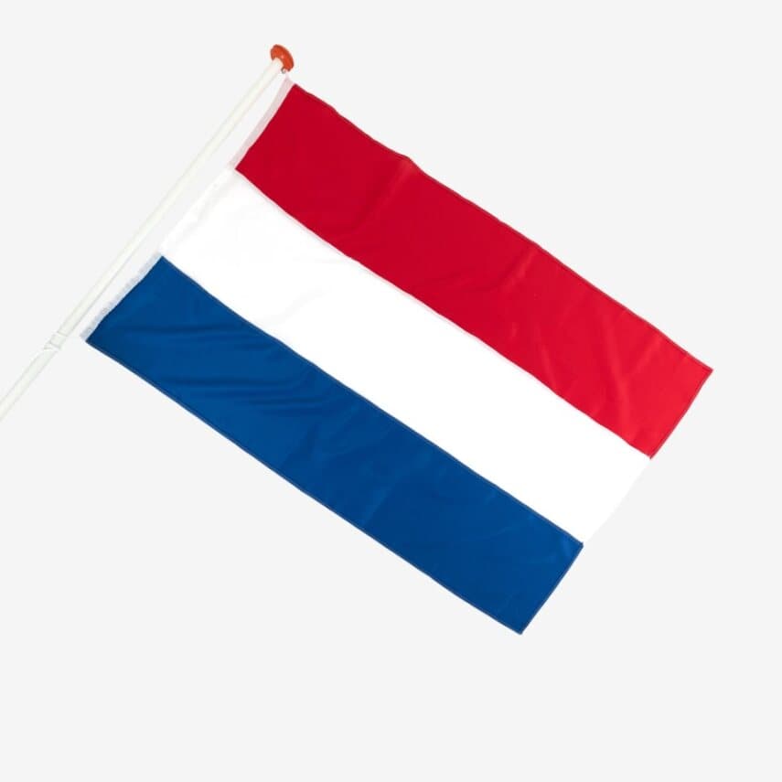 Nahaufnahme einer doppelt genähten Landesflagge