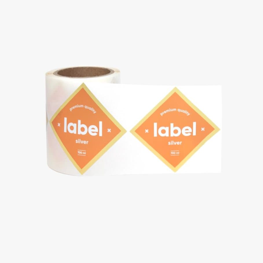 Etiketten mit Logo auf Rolle