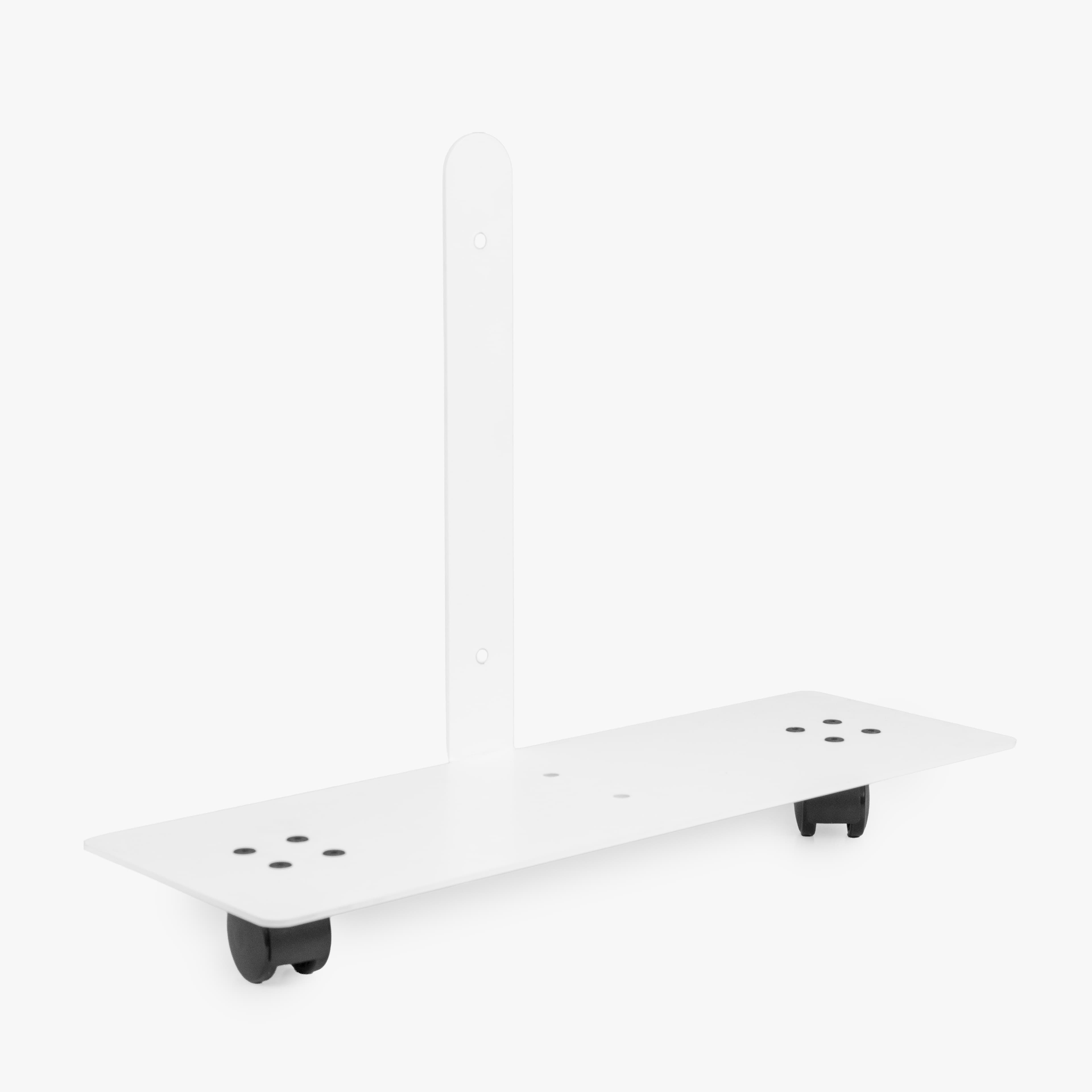 Set aus zwei weißen Grundplattenrädern zur mobilen Nutzung von Raumteilern