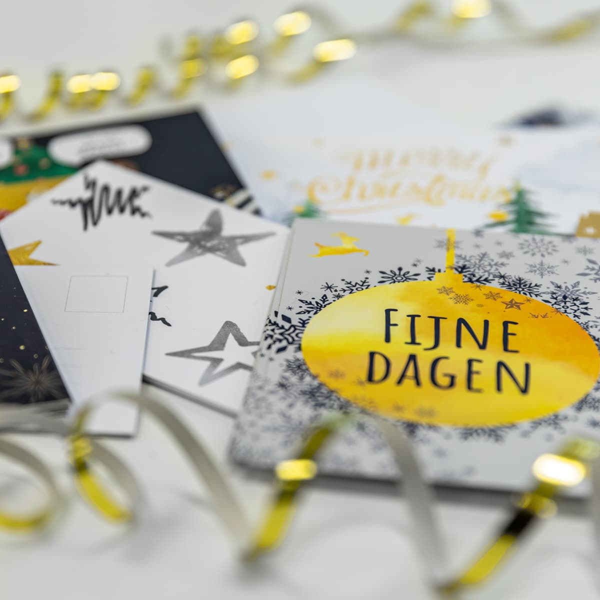 Detailansicht glänzend laminiertes Weihnachtskarten-Motiv