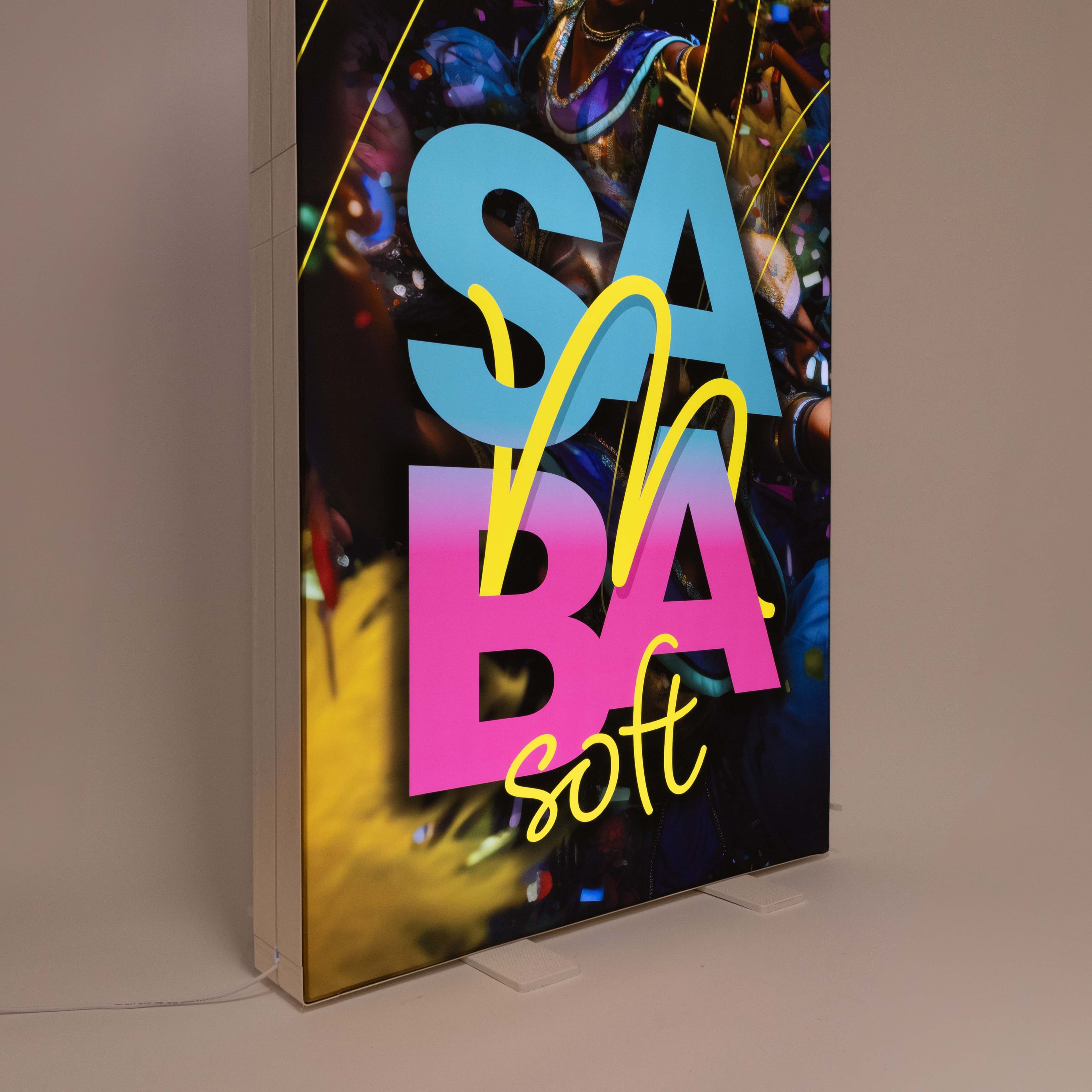 Samba Soft Stoff mit Flachkeder für Rahmen