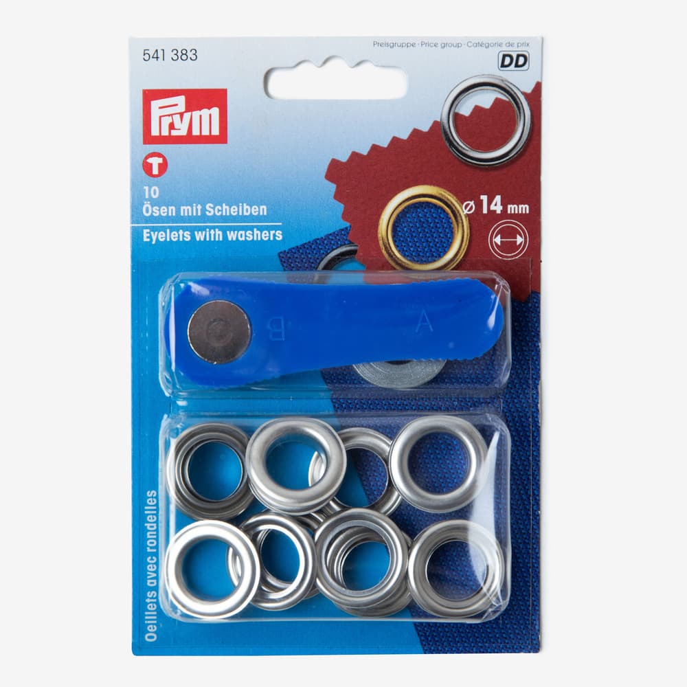 Set aus Ösenzange und Ösen zur Befestigung an Materialien